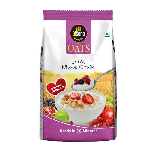 DiSano Oats, 1kg, Natural Whole Grain, High in Protein and Fibre, Rolled Oats